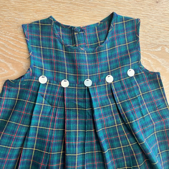 Girls Vintage Green Plaid girls jumper dress size‎ 4 handmade Christmas holiday - Picture 4 of 7